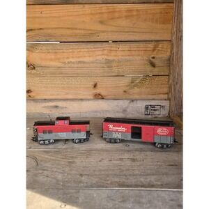 Marx 174580 NYC Pacemaker boxcar (w/ rivets) + 20102 NYC Caboose TAM 3/16ths tin